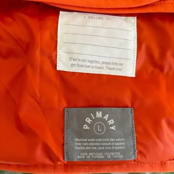 NWT Primary Pet Puffer Jacket Tangerine Size L - Picture 3 of 7